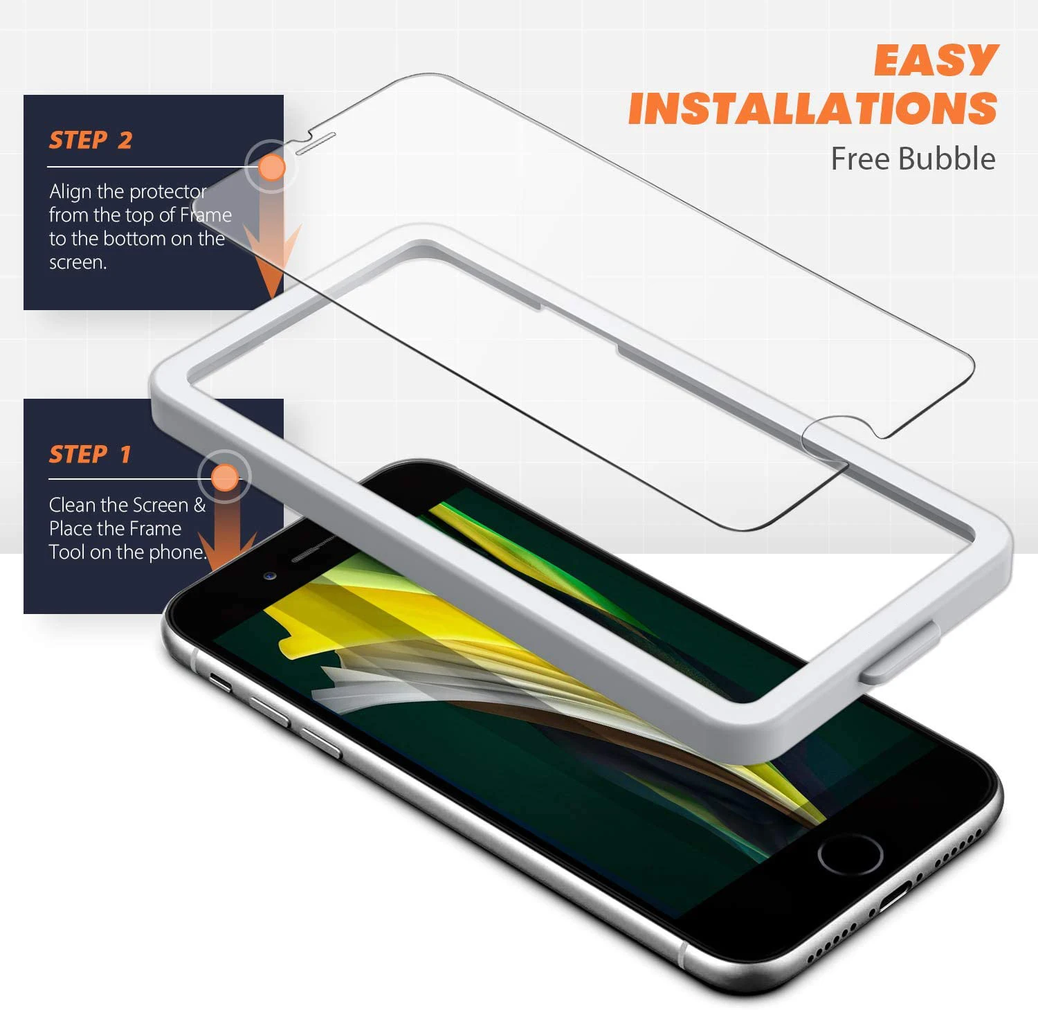 For Iphone Se 2020 Screen Protector 3 Pack,Hot Bubble Free Tempered