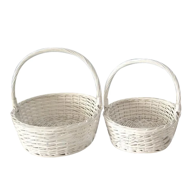 【THE WHITE COMPANY】アリババホワイトバスケット White Empty Gift Basket - Sustainable Wicker Flower Basket