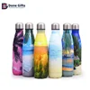Cola shaped stainless steel water bottles 500 ml, double wall vacuum stainless steel water bottle with logo