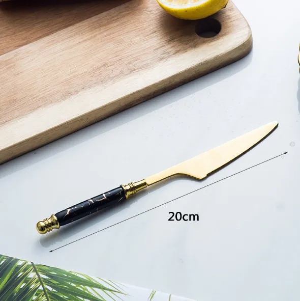 Ceramic Black Handle Flatware Stainless Cutlery Set Spoons Set 24 pcs Stainless Home Steel Cutlery