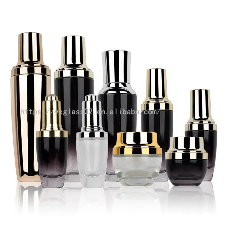 Fashional Skincare packaging set glossy cosmetic container glass bottles 30g50g30ml50ml120ml details