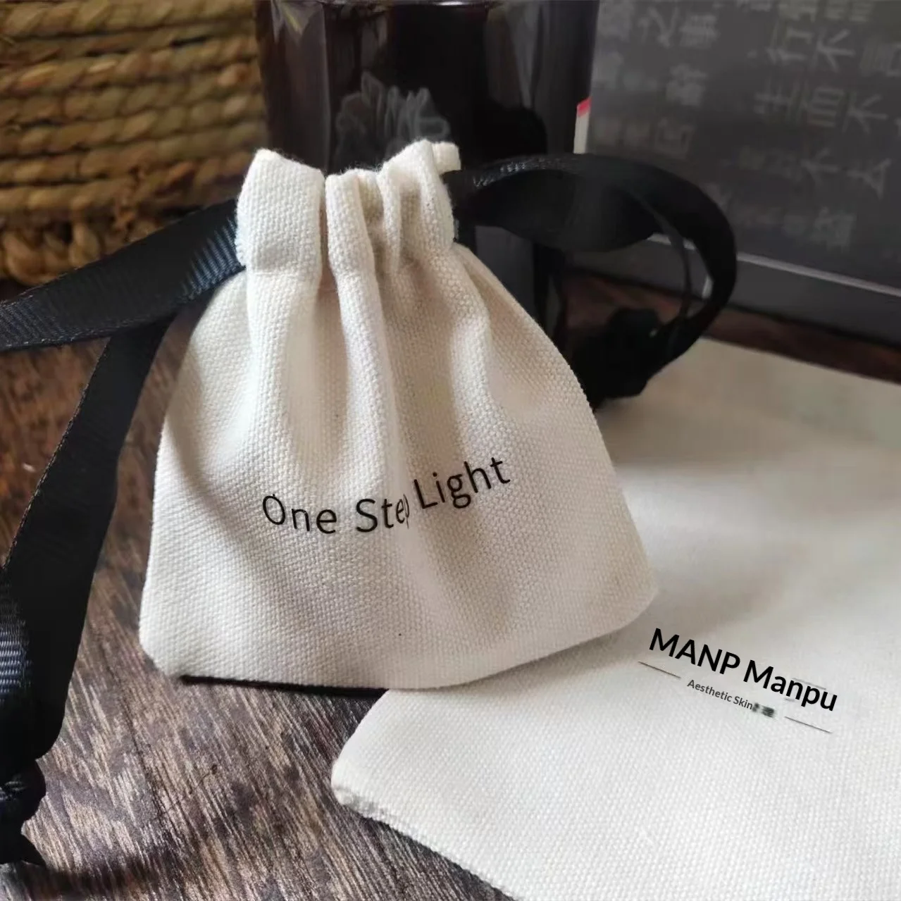 Custom Size Logo White Small Perfume Jewelry Drawstring Bag Luxury ...