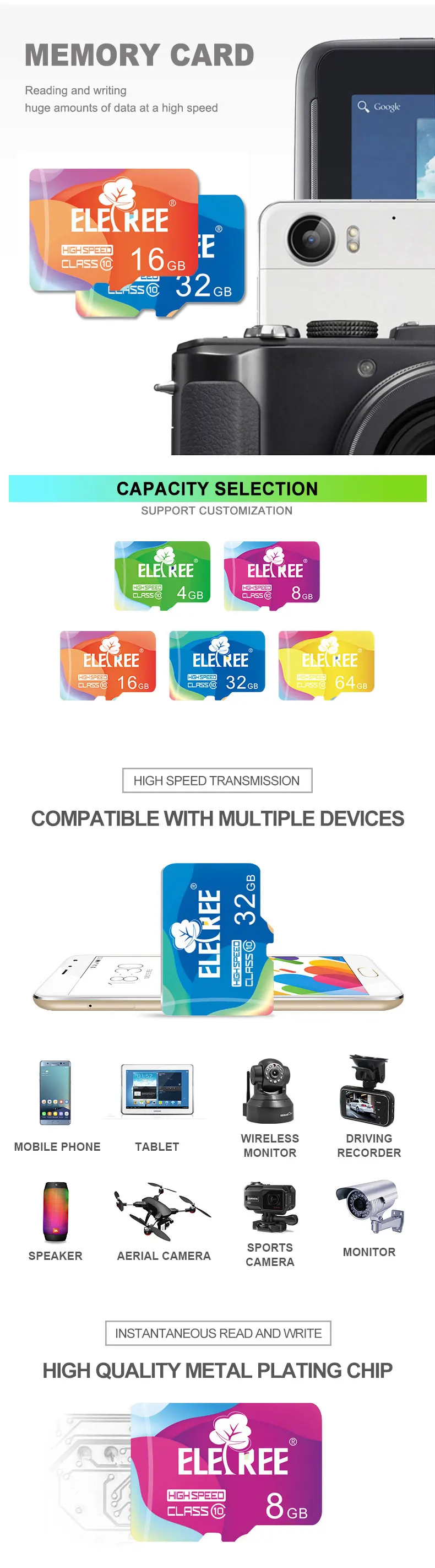 Eletree hold 2 gb micro memoria 4gb ez share wifi 64gb class 10 32gb full capacity compact flash 32gb memory card - ANKUX.COM