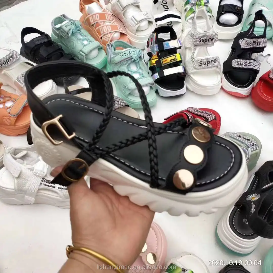 Comfortable Summer Woman's Fashion Slipper Leather Beach Eva 8cm High