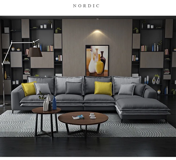 Factory Cheap Fabric Living Room Sofa Set Designs Couch With Ottoman