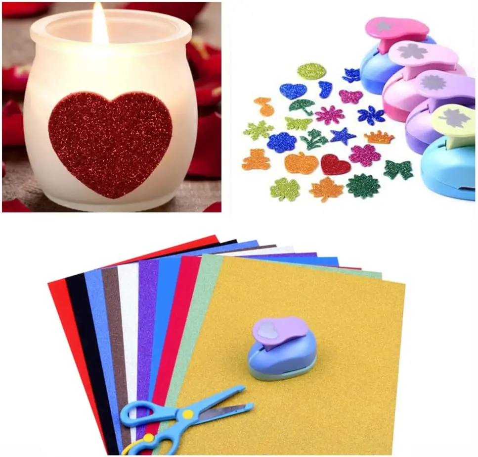 Diy Paper Craft Glitter Cardstock Paper With Adhesive For Decoration Buy Silver Glitter