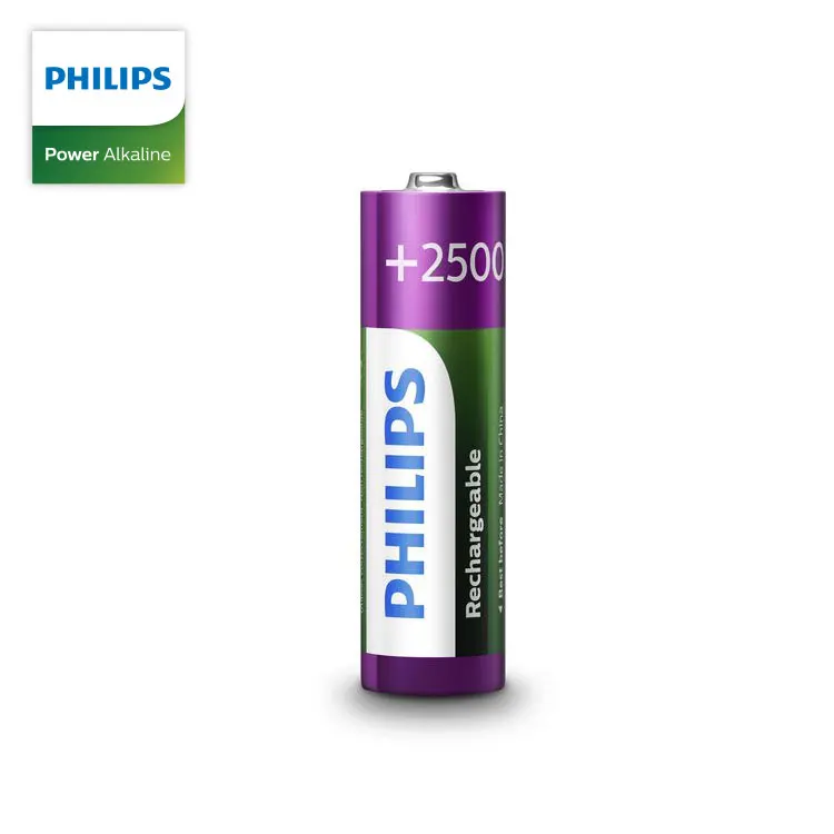 Philips NiMH battery AA size 2600mah 1.2v NiMH rechargeable battery