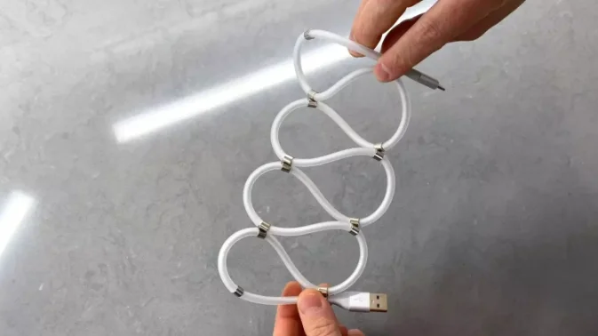 New design Self winding USB charging cable for iPhone type c micro Easy-coil redesigned supercalla magnetic charging cable - ANKUX.COM