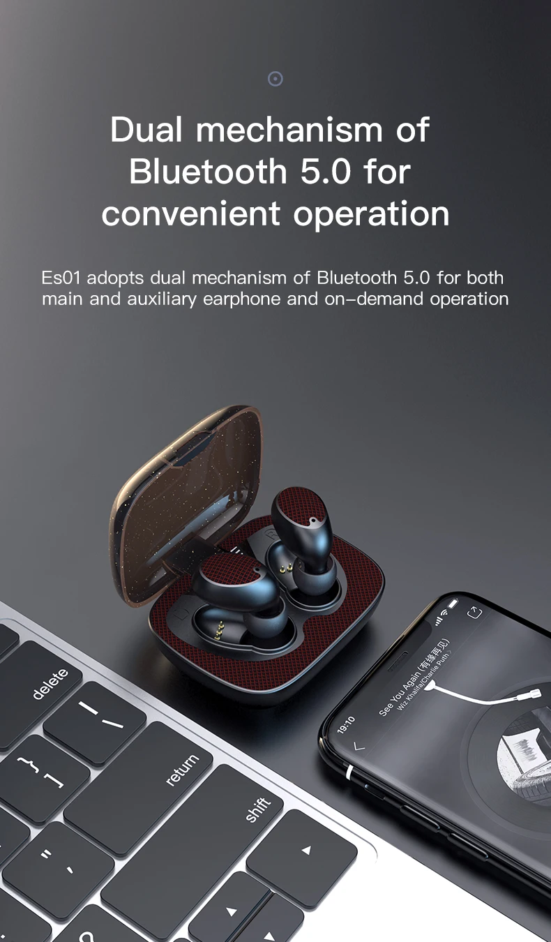 Good sound quality DSP noise reduction magnetic bluetooth earphone wireless earbuds with charge case led - ANKUX.COM