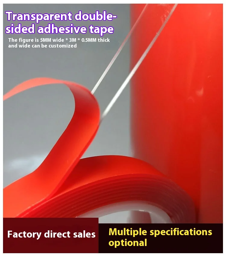 High Temperature Resistant Transparent Nano Tape Double-Sided Automotive Adhesive Waterproof High Adhesion Traceless Masking
