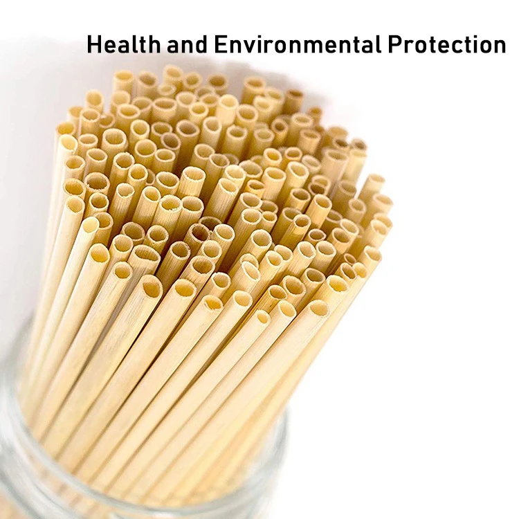 Eco Friendly Bamboo Natural Biodegradable Straws 100 Disposable Wheat