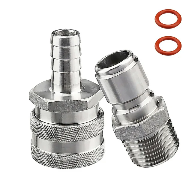 Stainless Steel 304 Quick Disconnect Fitting Set Homebrew Beer Quick Connector 