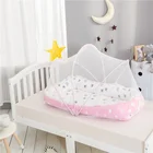 Girls Pink Organic Cotton Sleeping Baby Nest Newborn Baby Lounger With Mosquito Net