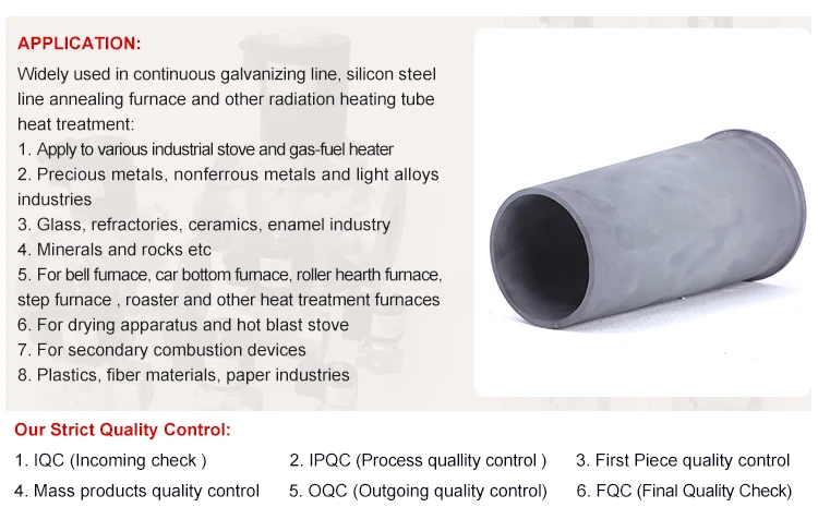 Industrial high temperature ceramic oval tube bushing for kiln gas burner
