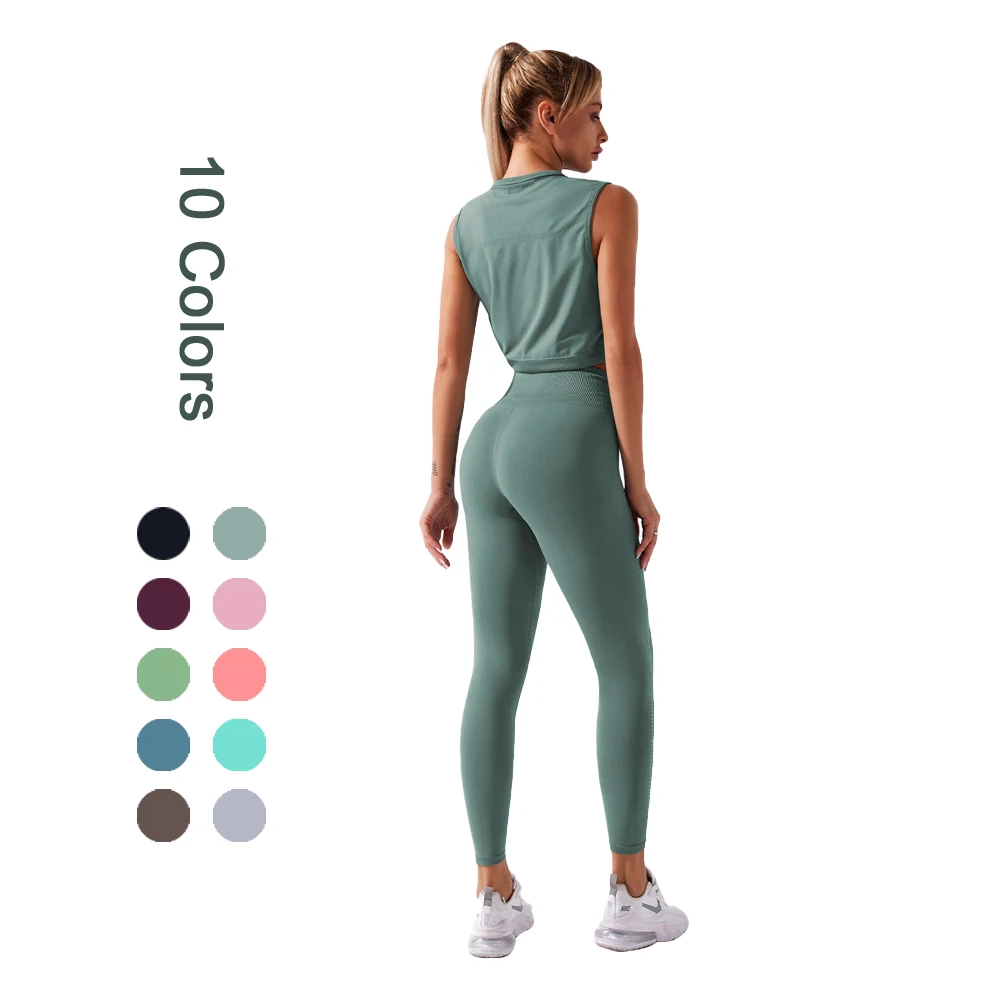 Newest Fitness Yoga Set 2 Piece Outfits Sets Wholesale High Quality