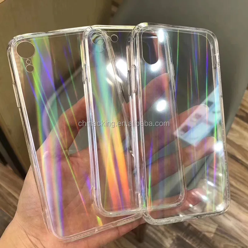 iPhone 7 4.7 Clear Holographic Laser Rainbow Cover Phone Case 