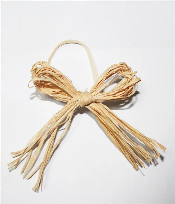 Pretied Natural Raffia Bow With Elastic Loop/high Quality Natural ...