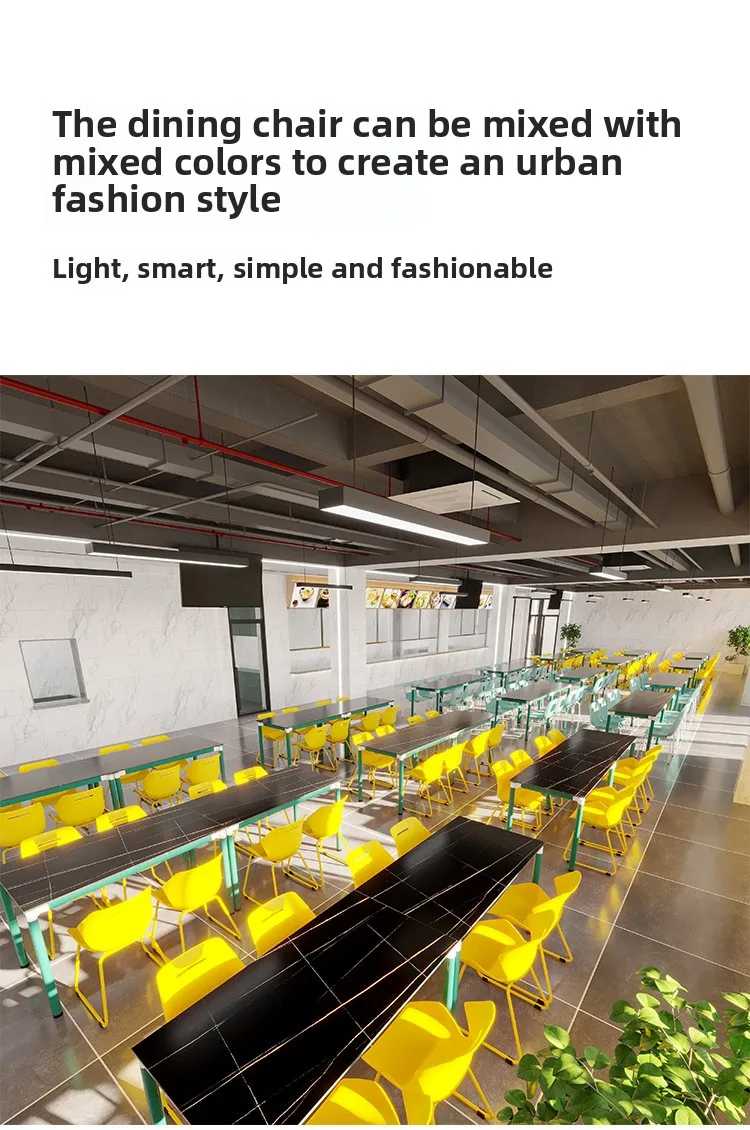 product modern four person school canteen dining table chair one piece metal combination for hotel outdoor bedroom hospital use-16