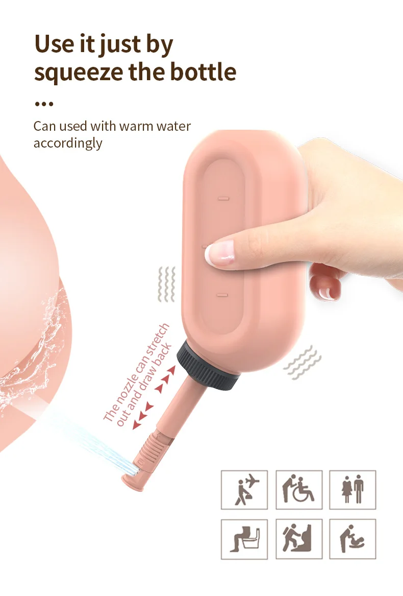 300ml Portable Shattaf Bidet Handheld Travel Sprayer Easy Operation Perfect for Personal Hygiene, Outdoor Living & Pray Cleaning factory