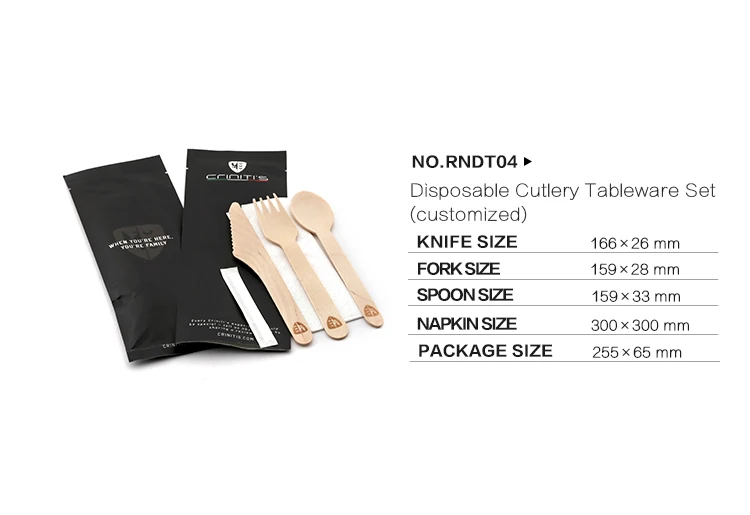 Cheap Price Eco Friendly Fast Food Restaurant Party Wedding Banquet Wooden Spoons Knife Fork Spoon Tableware Disposable Cutlery