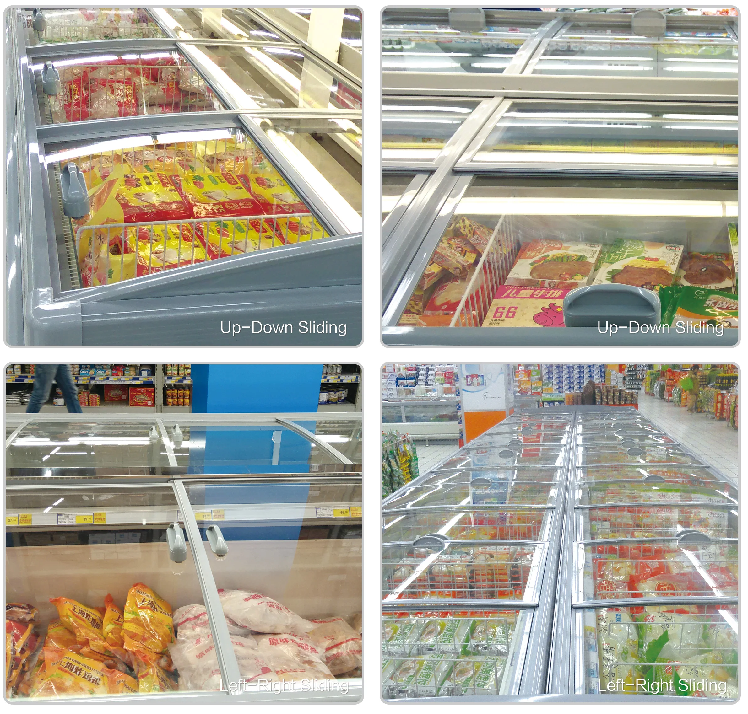 Sliding Glass Covers for Commercial Ice Cream Freezer Cabinets with CE