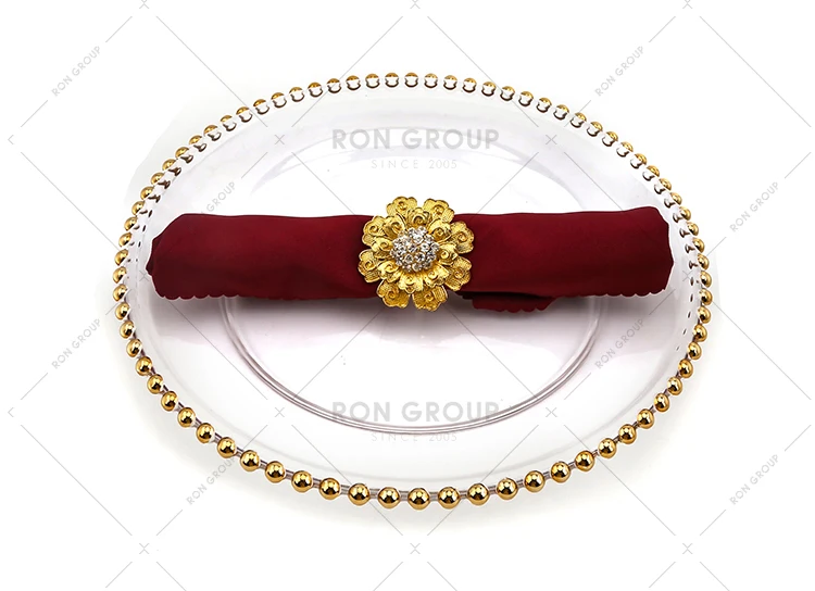 factory price new design elegant wedding party luxury napkin rings wedding fashion snowflake gold rose diamond napkin ring