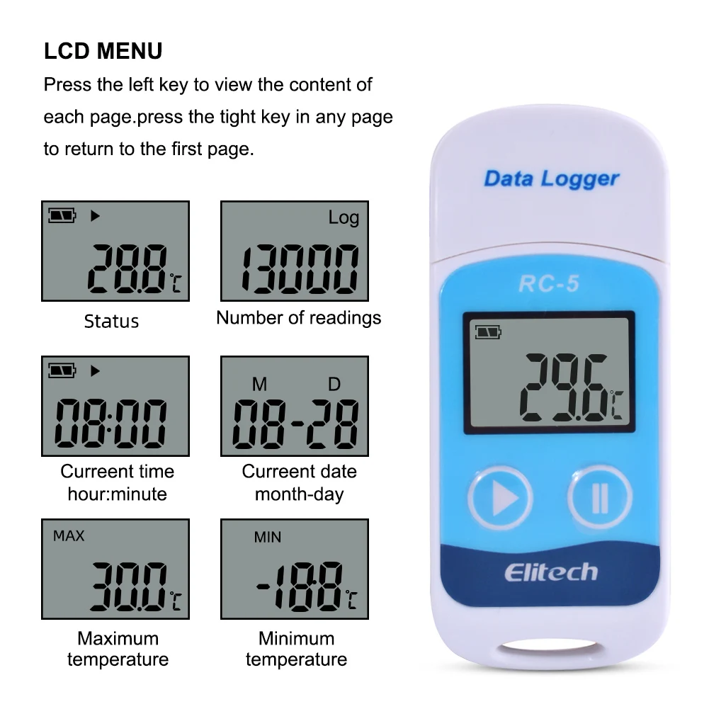 Mini Temperature Recorder Portable U Disc Temperature Recorder