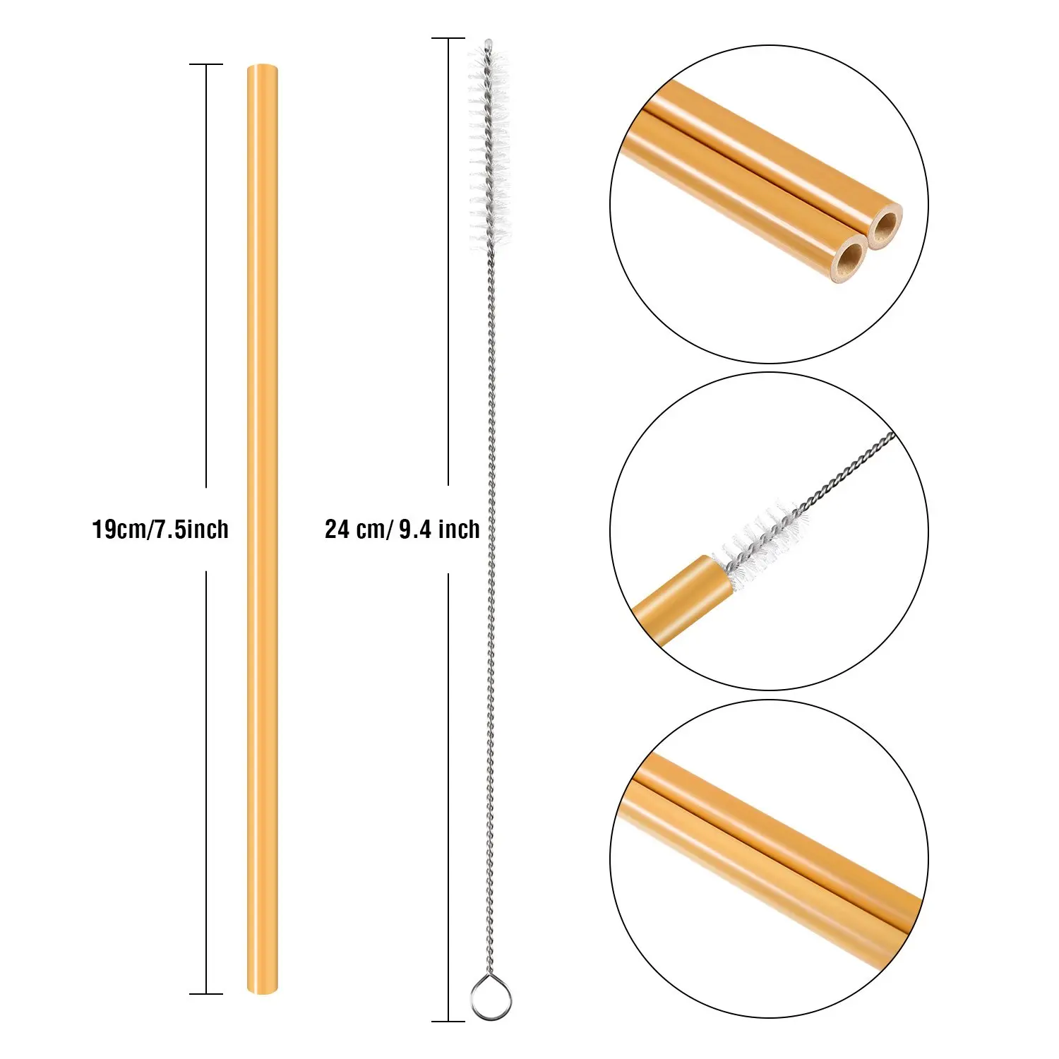 Bamboo Straw Reusable 20cm Organic Straws Bamboo Drinks Natural Wood Straws For Party Birthday Wedding Bar Tool