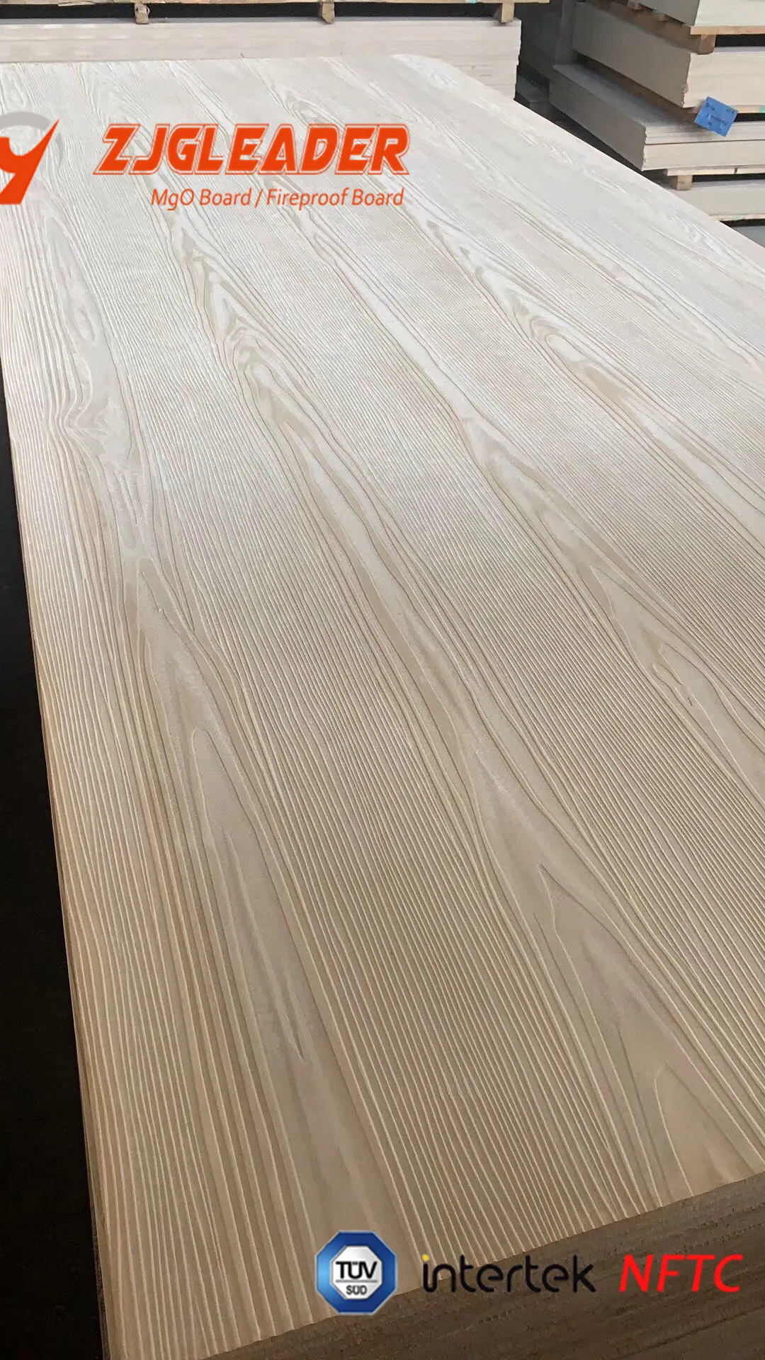 Mgo Fireproof Board Magnesium Oxide Board With Wood Grain Surface for Partition, Wall Panel