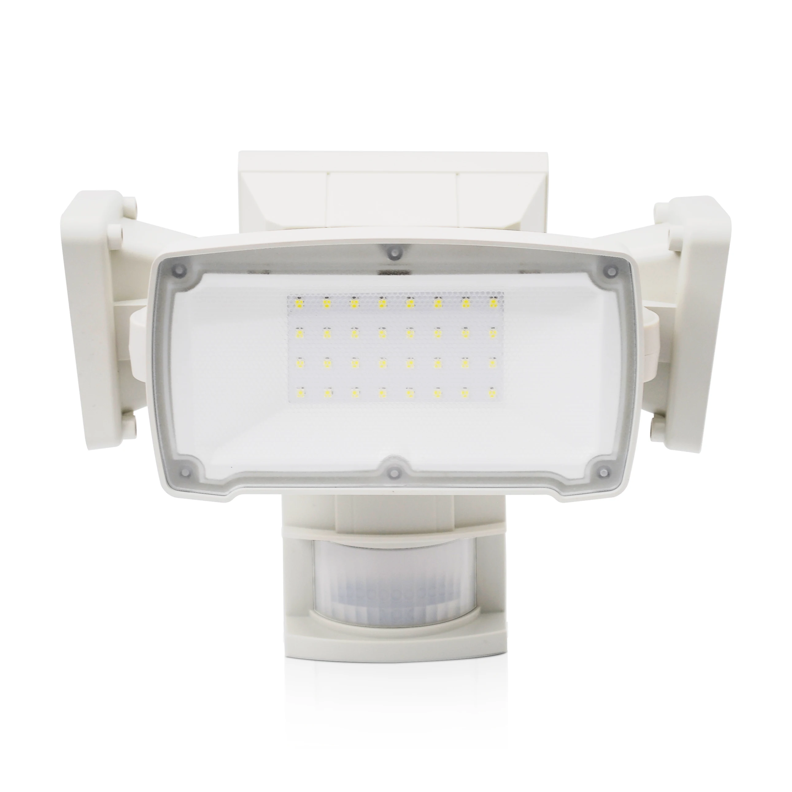 30W LED solar Security Lights with Motion Sensor Light Outdoor 1500LM 6500K, IP65 Waterproof, 3 Head Motion Detected Flood Light