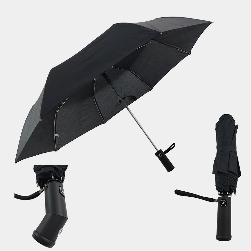 auto open three foldable led light umbrella