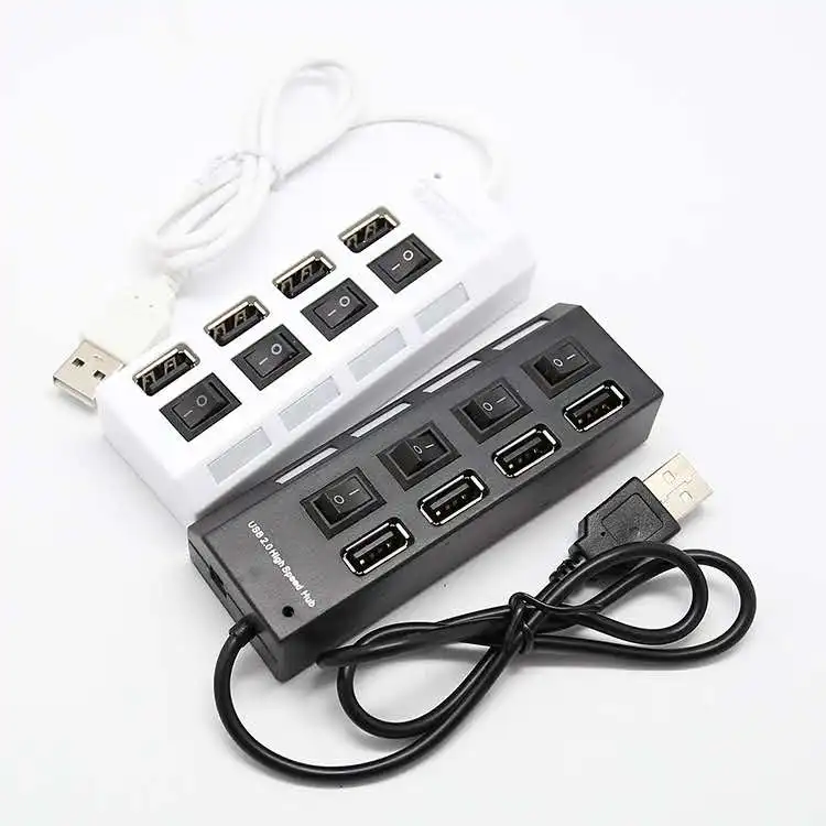 4 Ports USB  2.0 Hub With Independent Switch On/Off Switch LED indication USB Hub