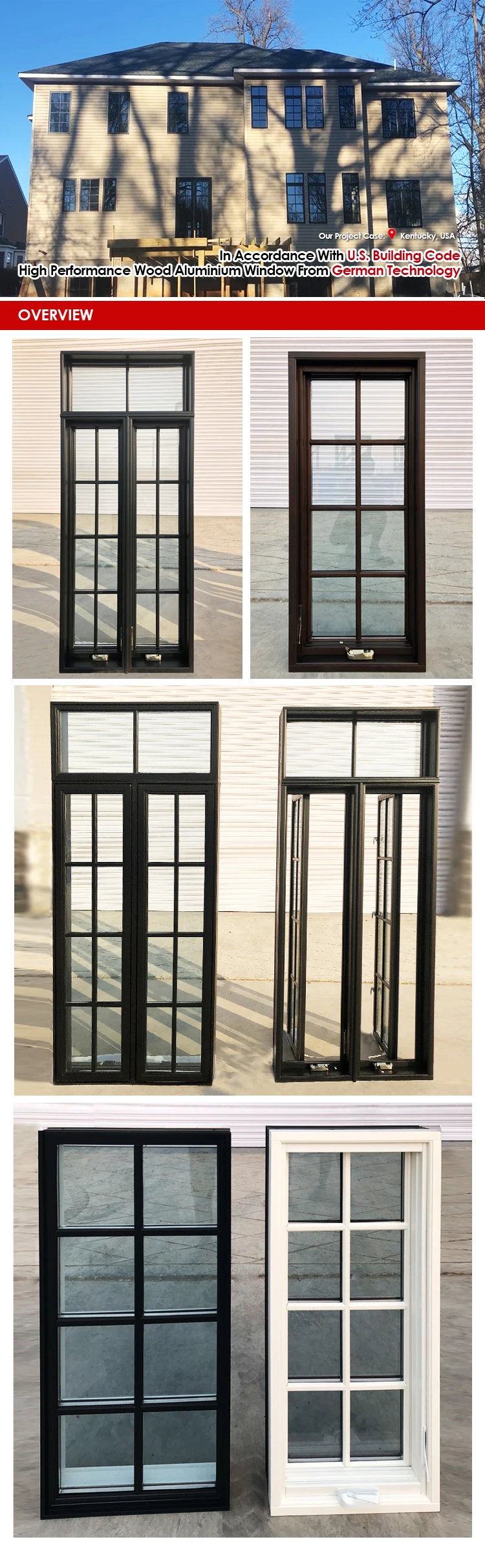 American wooden Factory cheap price crank out awning windows and push casement