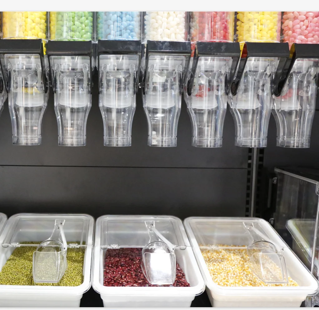 Plastic Box Bulk Food Bins Plastic Container With Scoop For Zero Waste