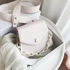 Solid Color Thick Chain Small PU Leather Crossbody Bags For Women 2020 Summer Shoulder Cross Body Bag Ladies Handbags