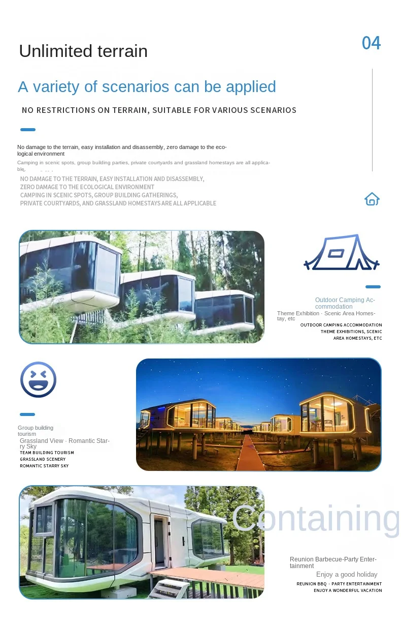 Extendable Structures Telescopic Extension Modular Steel Structure Villa House Capsule-type ...