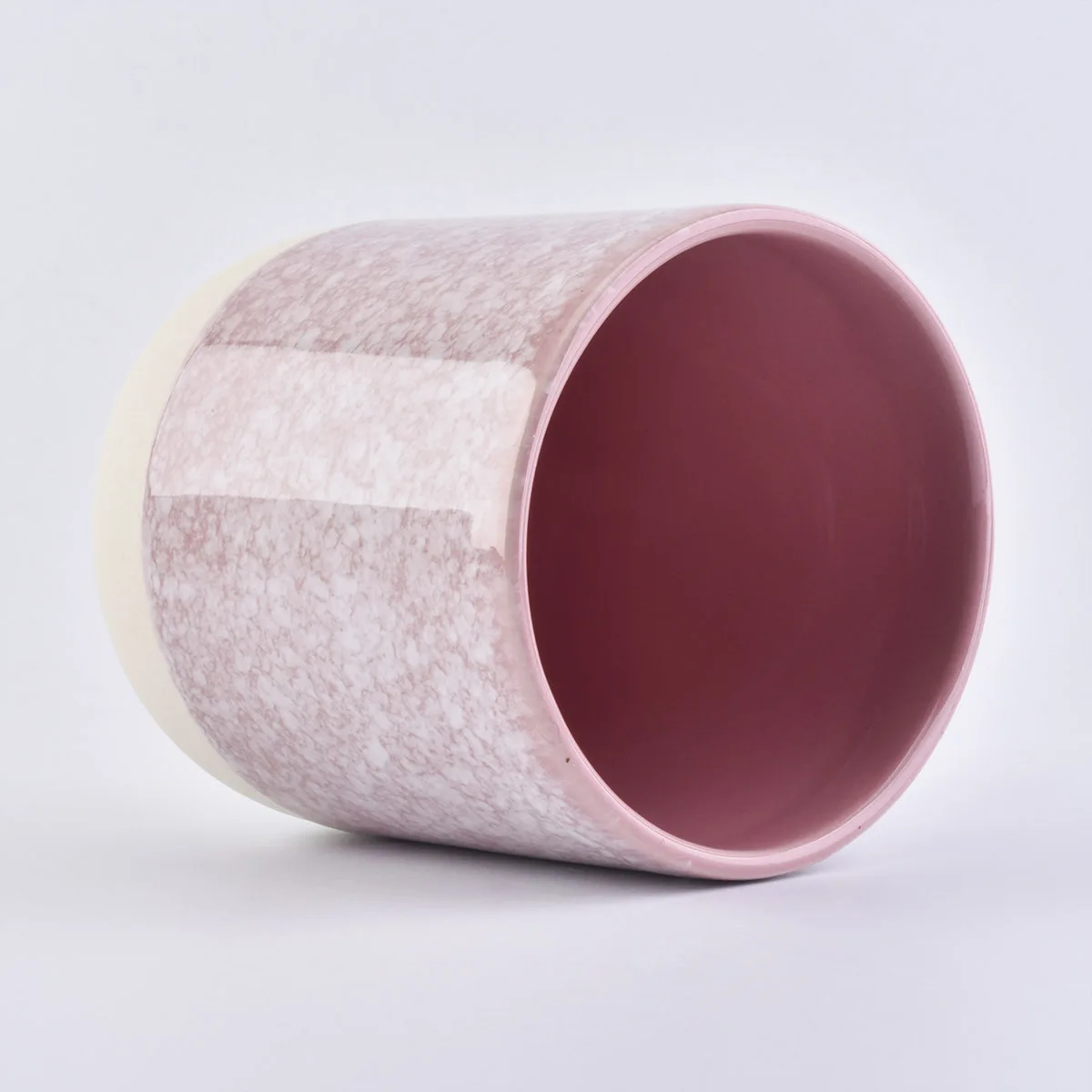 pink ceramic candle jar