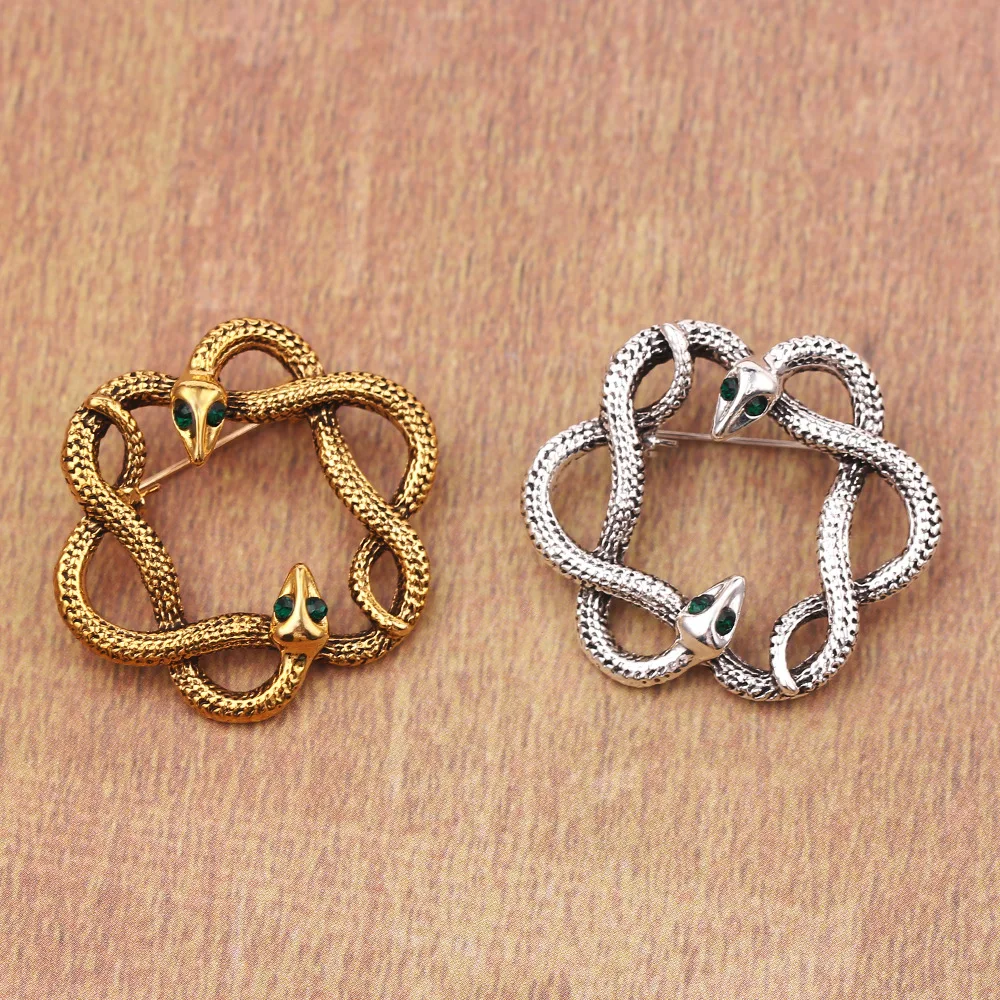 时尚古董镀金和镀银女装蛇形胸针胸针首饰