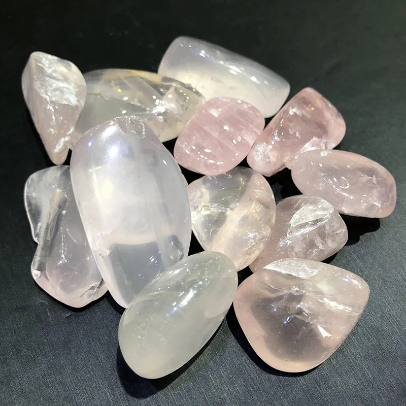 最畅销的产品天然玫瑰石英块抛光石工厂价格