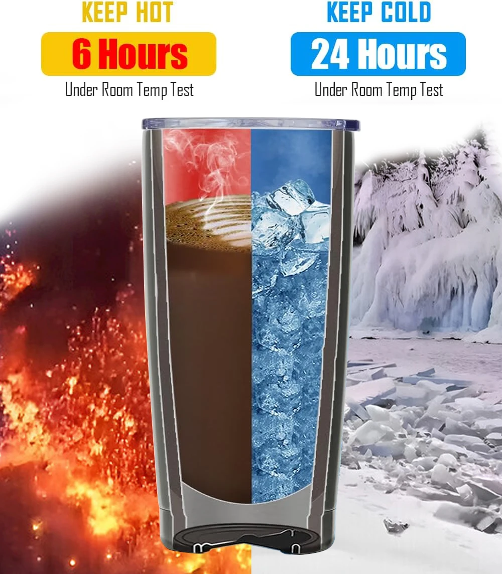 Factory Custom Logo Double Wall Insulated Travel Coffee Mug with Lid 20oz Stainless Steel Tumbler Cups supplier