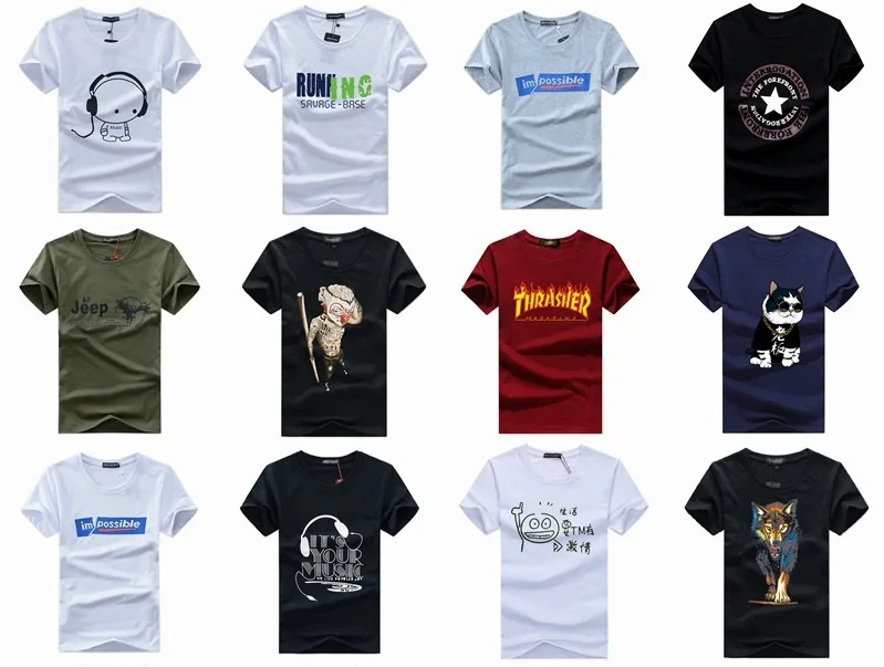 Fashion Mix Color Mix Design Men's Cloths Short-sleeved T-shirts Stock ...