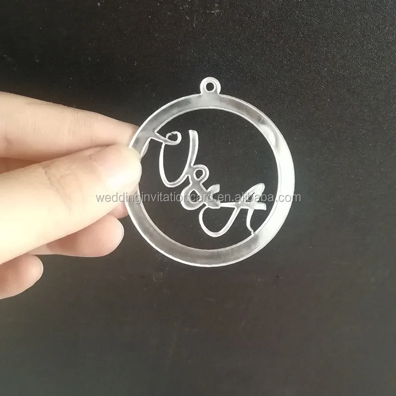 Mini Size Laser Cut Acrylic Card Candy Box Gift Tag with Guest Name for ...