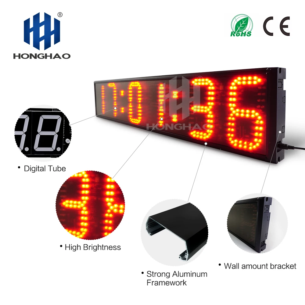 Large Screen High Brightness 6 Digit 8 Inch Sportstabata Timer Gym