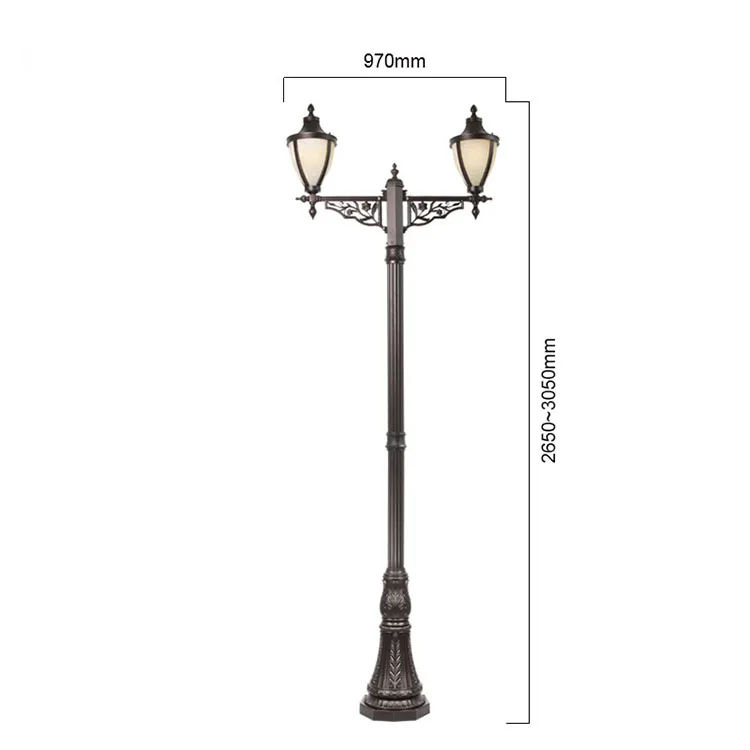 CE Decorative outdoor post top light pole street lighting antique led garden light