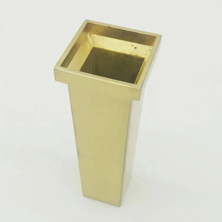Brass Furniture Chair Leg Cups Square Ferrules For Furniture Leg Tls