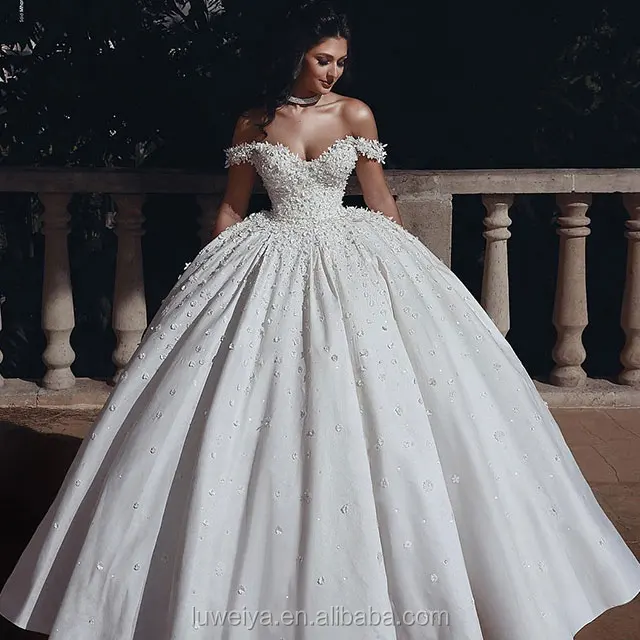 white lace wedding gown