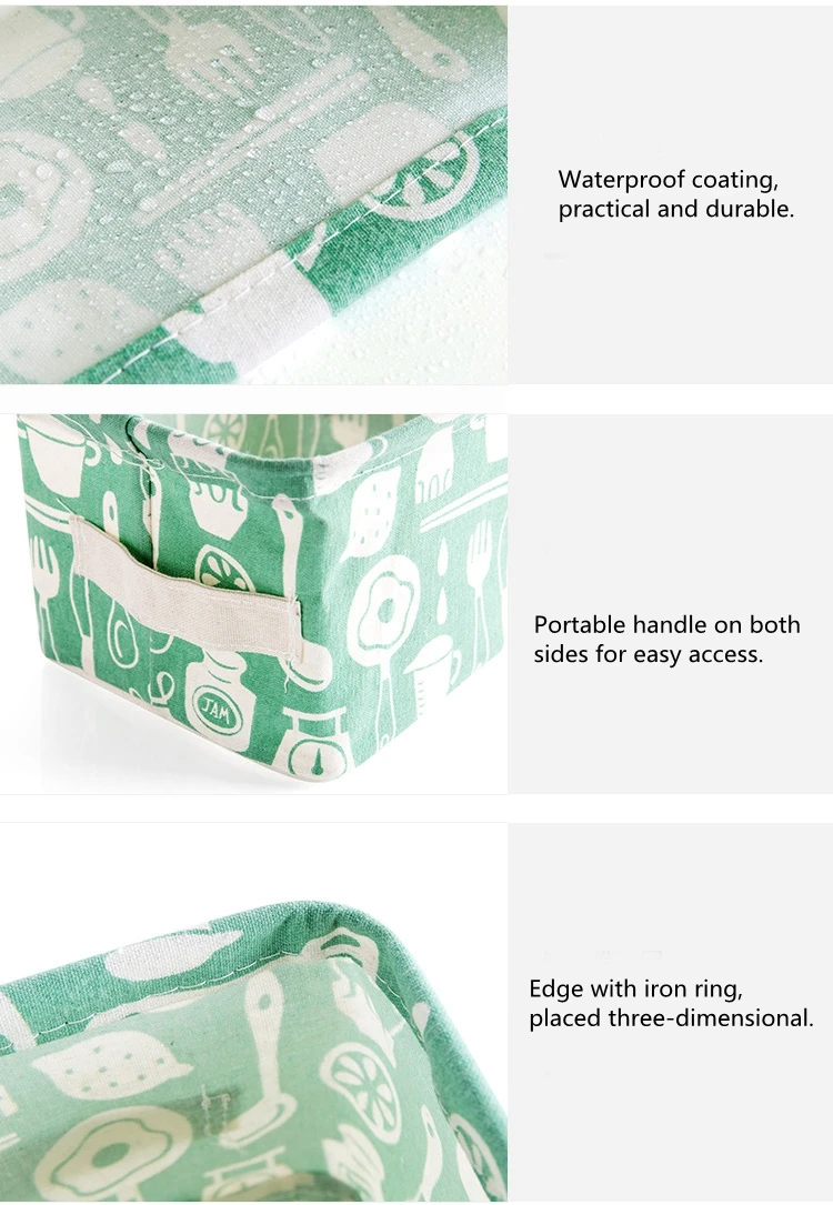 Cotton and linen storage basket sundries toys storage fabric desktop cosmetics storage box