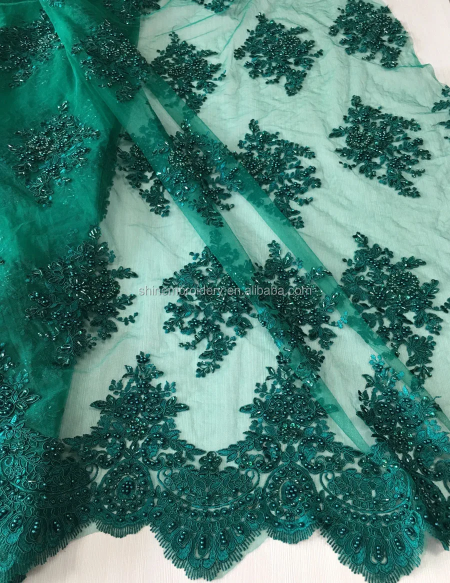 per metre dress fabric Polyester Jersey Lace 'Verdi C', 