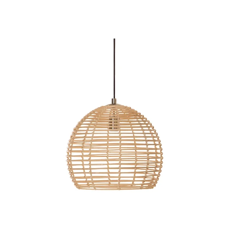 Most Favorable China Market Round Light Woven Rattan Shade Pendant Lamp Rustic Cage Led Chandelier