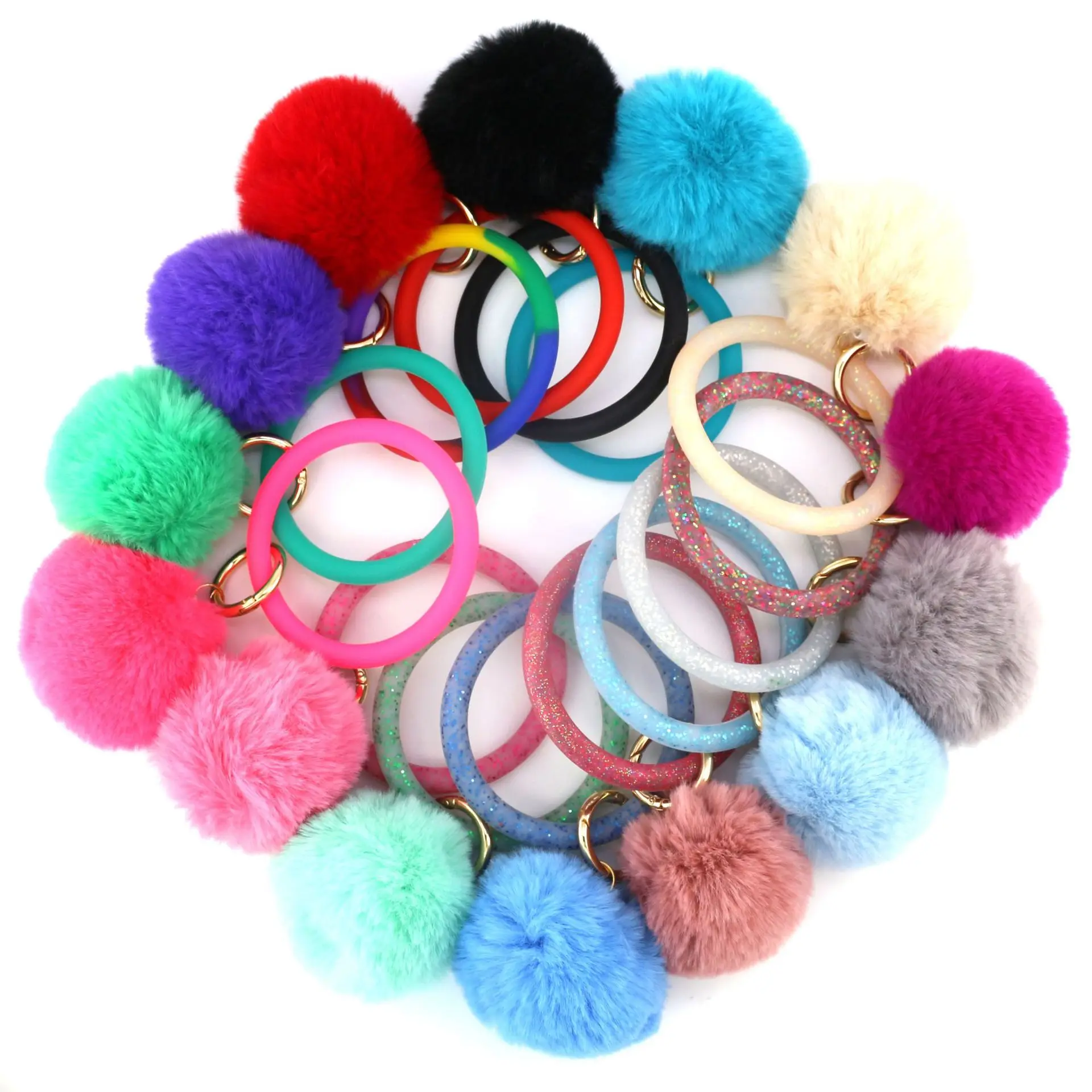 Fur Ball Puffball Designs Fluffy Cute Faux Fur Pom Pom Tail Keychain Cute Accessories Fuzzy Ball